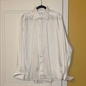 Eton Classic White Dress Shirt with French Cuffs Sz 17.5